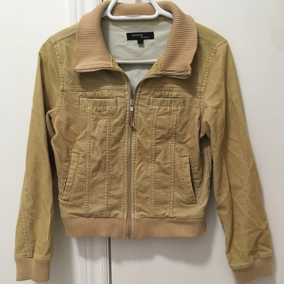 jacob jr stretch size XL women’s jacket tan collar zip up warm winter fall trend - Picture 1 of 3